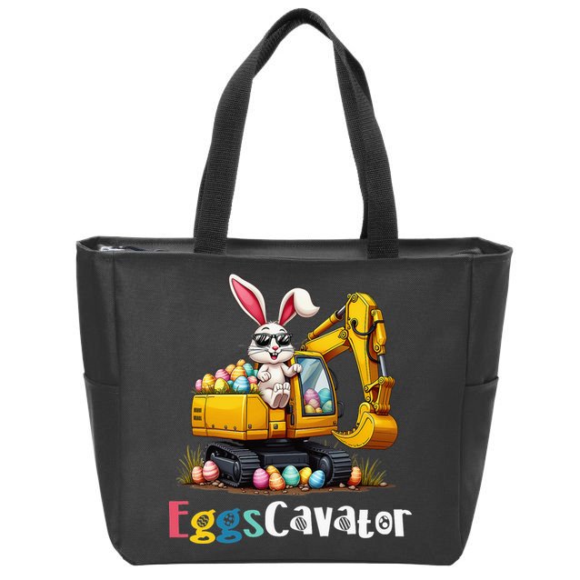 Eggs Cavator Easter Bunny Excavator Easter Zip Tote Bag