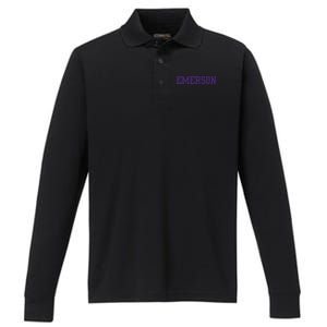 Emerson College Performance Long Sleeve Polo