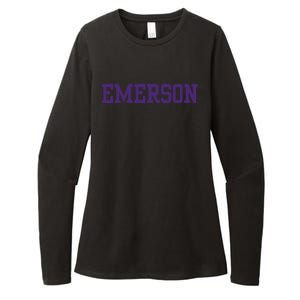 Emerson College Womens CVC Long Sleeve Shirt