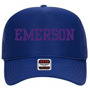 Emerson College High Crown Mesh Back Trucker Hat