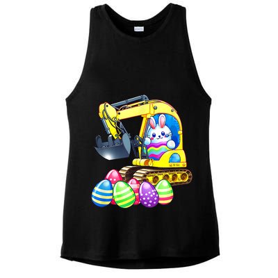 Eggs Cavator Easter Bunny Rabbit Excavator Ladies PosiCharge Tri-Blend Wicking Tank