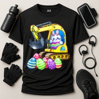 Eggs Cavator Easter Bunny Rabbit Excavator Performance Shirt