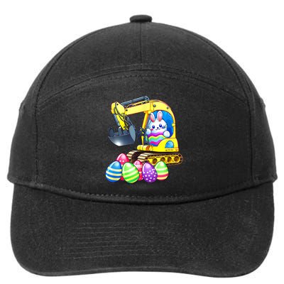 Eggs Cavator Easter Bunny Rabbit Excavator 7-Panel Snapback Hat