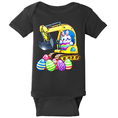 Eggs Cavator Easter Bunny Rabbit Excavator Baby Bodysuit