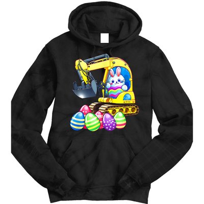 Eggs Cavator Easter Bunny Rabbit Excavator Tie Dye Hoodie
