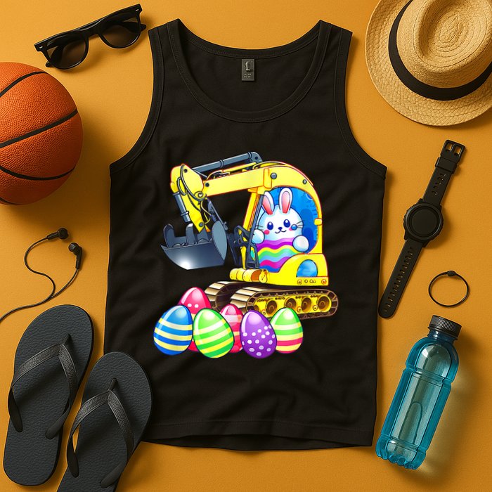 Eggs Cavator Easter Bunny Rabbit Excavator Tank Top