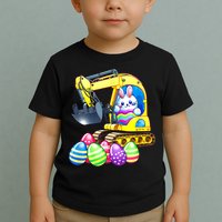Eggs Cavator Easter Bunny Rabbit Excavator Toddler T-Shirt