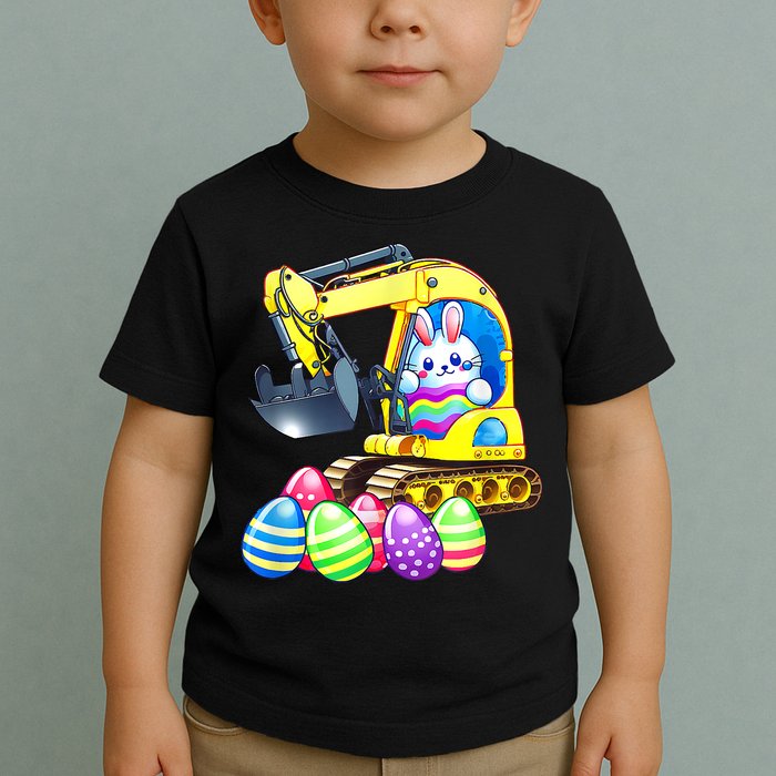 Eggs Cavator Easter Bunny Rabbit Excavator Toddler T-Shirt