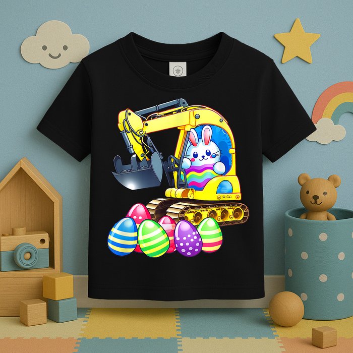 Eggs Cavator Easter Bunny Rabbit Excavator Toddler T-Shirt