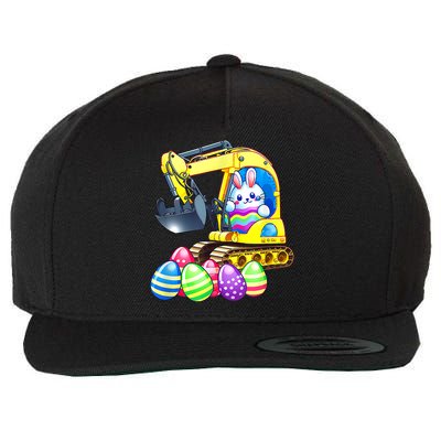 Eggs Cavator Easter Bunny Rabbit Excavator Wool Snapback Cap