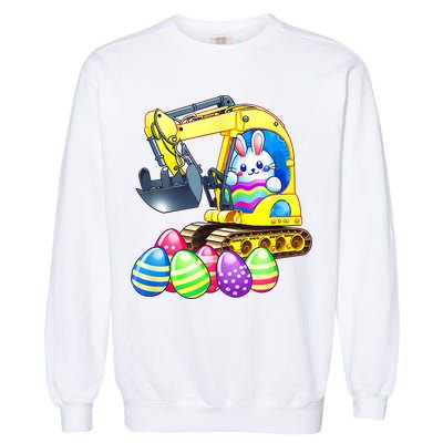 Eggs Cavator Easter Bunny Rabbit Excavator Garment-Dyed Sweatshirt
