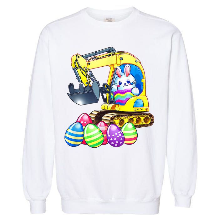 Eggs Cavator Easter Bunny Rabbit Excavator Garment-Dyed Sweatshirt