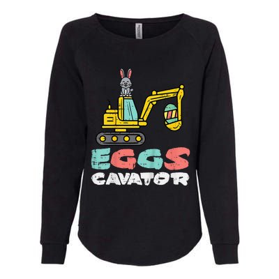 Eggs Cavator Easter Bunny Excavator Cute Womens California Wash Sweatshirt