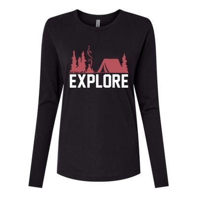 Explore Camp Womens Cotton Relaxed Long Sleeve T-Shirt