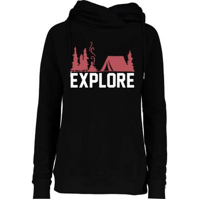 Explore Camp Womens Funnel Neck Pullover Hood