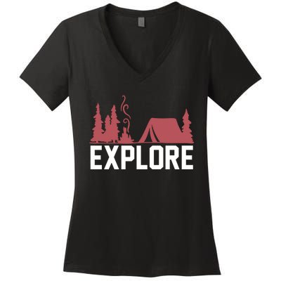 Explore Camp Women's V-Neck T-Shirt