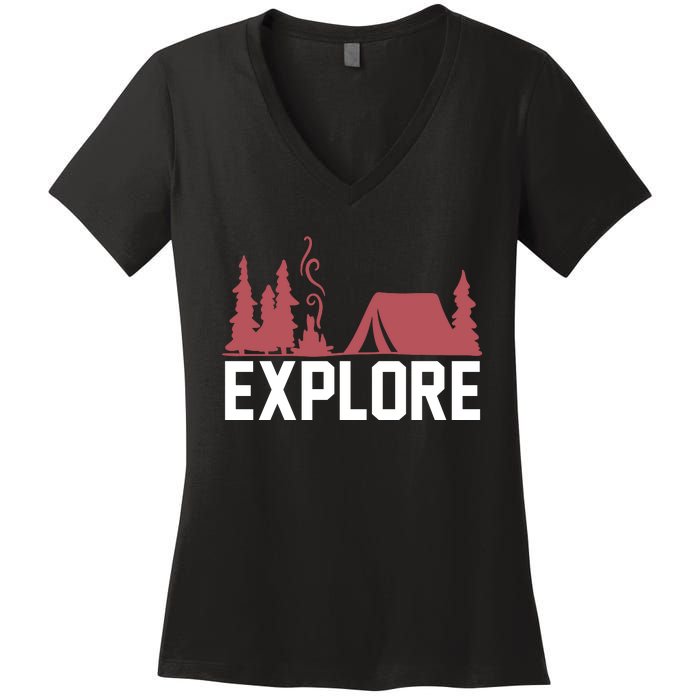 Explore Camp Women's V-Neck T-Shirt