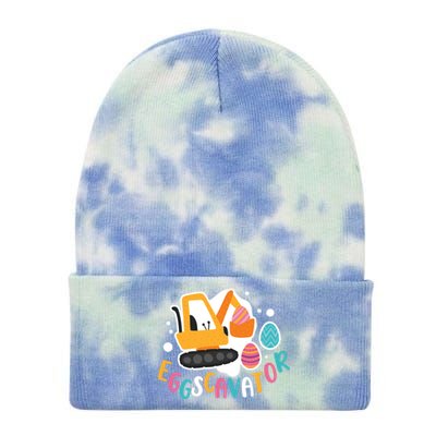 Eggscavator Construction Excavator Easter Egg Hunter Gift Tie Dye 12in Knit Beanie