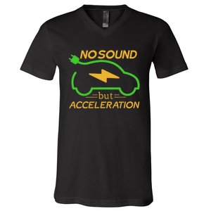 Electric Car Electric Car Acceleration Car Electricity Gift V-Neck T-Shirt