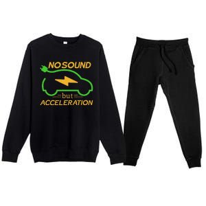 Electric Car Electric Car Acceleration Car Electricity Gift Premium Crewneck Sweatsuit Set