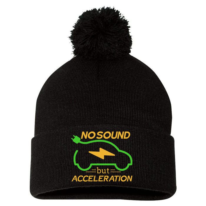 Electric Car Electric Car Acceleration Car Electricity Gift Pom Pom 12in Knit Beanie