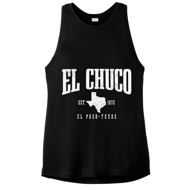 El Chuco El Paso Texas Pride Vintage Est 1873 Ladies PosiCharge Tri-Blend Wicking Tank