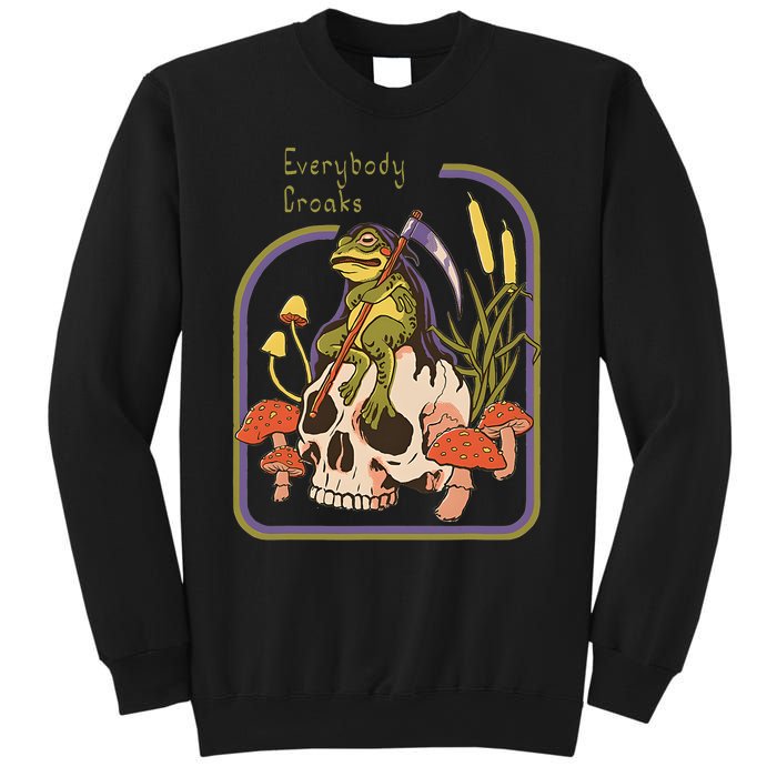 Everybody Croaks Frog Skull Mushroom Everybody Croaks Sweatshirt