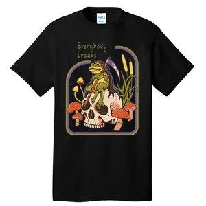 Everybody Croaks Frog Skull Mushroom Everybody Croaks Tall T-Shirt