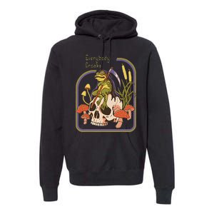 Everybody Croaks Frog Skull Mushroom Everybody Croaks Premium Hoodie