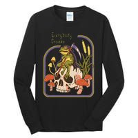 Everybody Croaks Frog Skull Mushroom Everybody Croaks Tall Long Sleeve T-Shirt