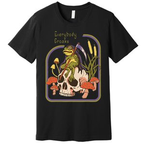 Everybody Croaks Frog Skull Mushroom Everybody Croaks Premium T-Shirt