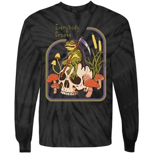 Everybody Croaks Frog Skull Mushroom Everybody Croaks Tie-Dye Long Sleeve Shirt