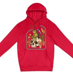 Everybody Croaks Frog Skull Mushroom Everybody Croaks Premium Pullover Hoodie