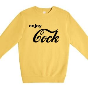 Enjoy Cock Funny Parody Logo Premium Crewneck Sweatshirt