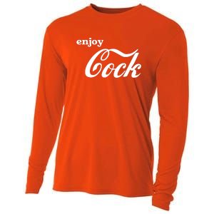 Enjoy Cock Funny Parody Logo Cooling Performance Long Sleeve Crew