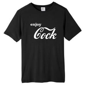 Enjoy Cock Funny Parody Logo Tall Fusion ChromaSoft Performance T-Shirt