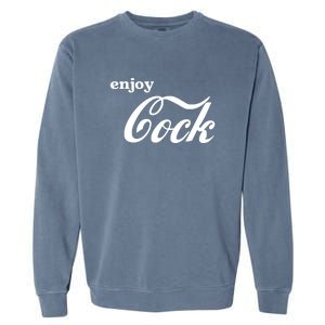 Enjoy Cock Funny Parody Logo Garment-Dyed Sweatshirt