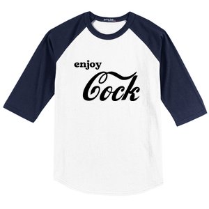 Enjoy Cock Funny Parody Logo Baseball Sleeve Shirt