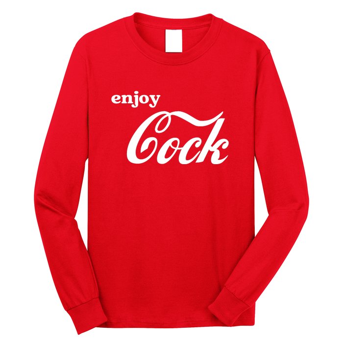 Enjoy Cock Funny Parody Logo Long Sleeve Shirt