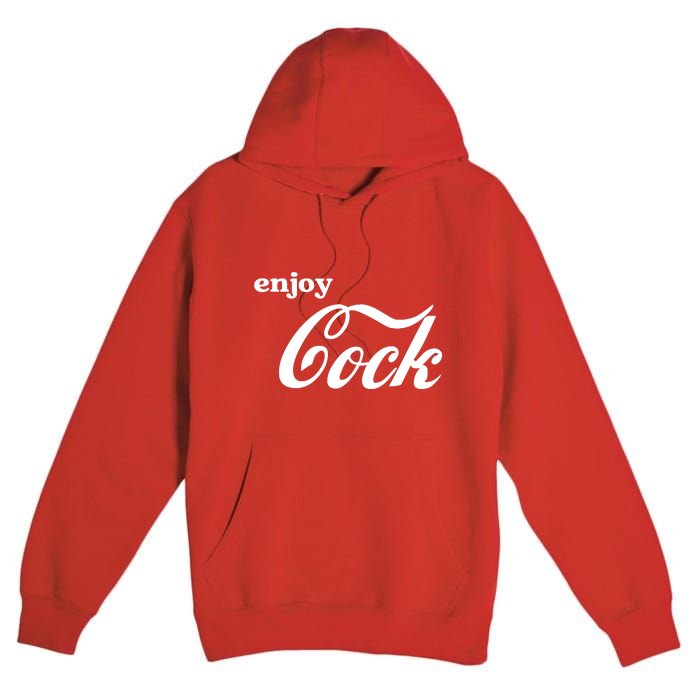 Enjoy Cock Funny Parody Logo Premium Pullover Hoodie