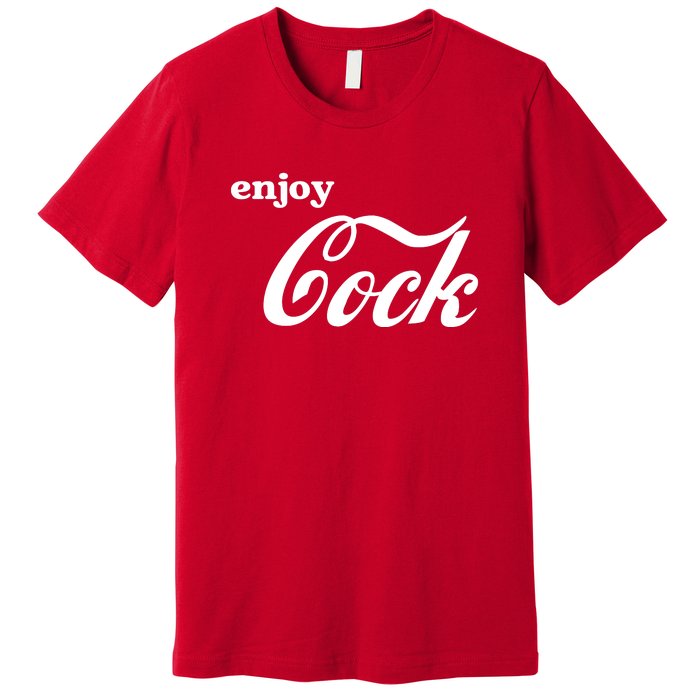 Enjoy Cock Funny Parody Logo Premium T-Shirt