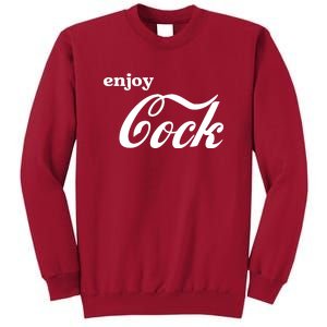 Enjoy Cock Funny Parody Logo Tall Sweatshirt