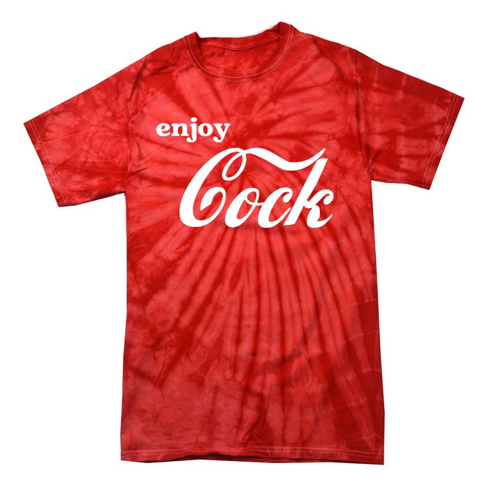 Enjoy Cock Funny Parody Logo Tie-Dye T-Shirt