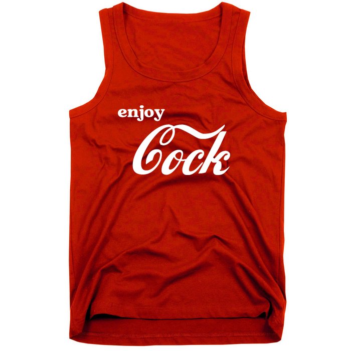 Enjoy Cock Funny Parody Logo Tank Top