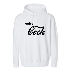 Enjoy Cock Funny Parody Logo Garment-Dyed Fleece Hoodie