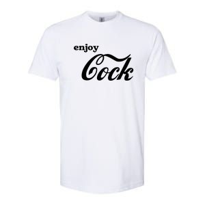 Enjoy Cock Funny Parody Logo Softstyle CVC T-Shirt