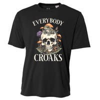 Everybody Croaks Funny Cottacore Frog Mushroom Skull Witch Cooling Performance Crew T-Shirt