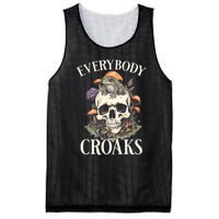 Everybody Croaks Funny Cottacore Frog Mushroom Skull Witch Mesh Reversible Basketball Jersey Tank