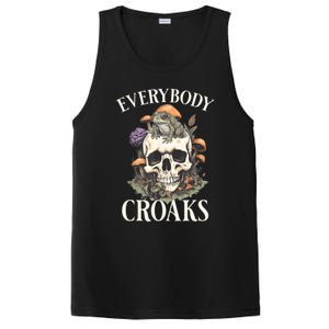 Everybody Croaks Funny Cottacore Frog Mushroom Skull Witch PosiCharge Competitor Tank