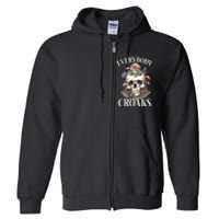 Everybody Croaks Funny Cottacore Frog Mushroom Skull Witch Full Zip Hoodie